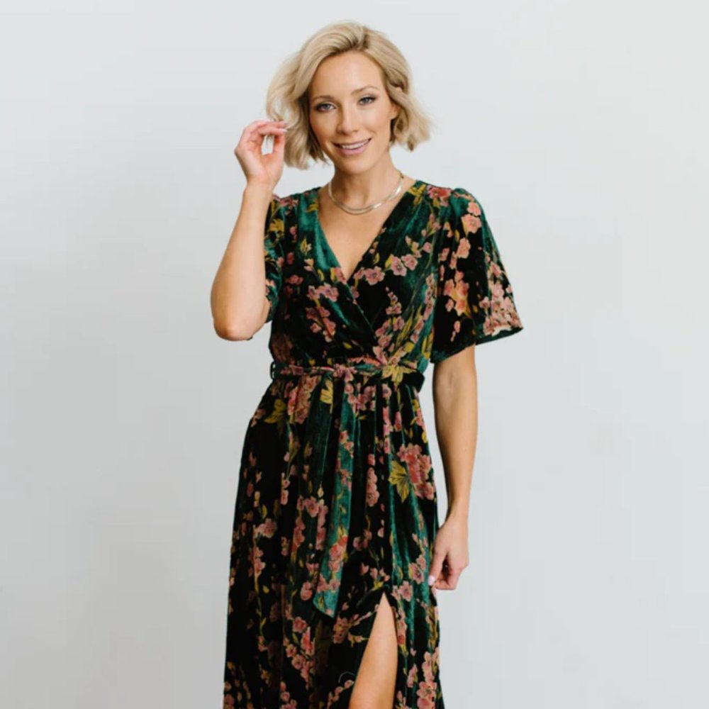 Baltic Born Uma Green Floral Dress - Sz Small